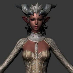 3D модель женского персонажа Темного эльфа