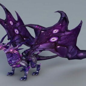 Modello 3d del drago magico oscuro