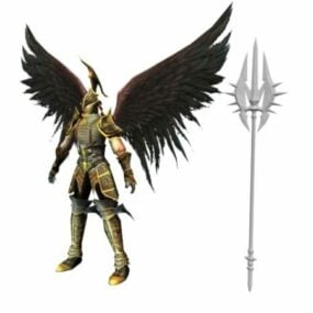 نموذج شخصية محارب رئيس الملائكة المظلم ثلاثي الأبعاد