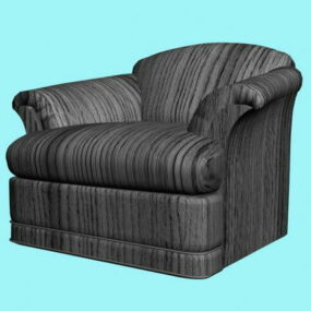 Dark Striped Sofa Chair 3d model