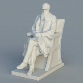 3д модель статуи Дарвина