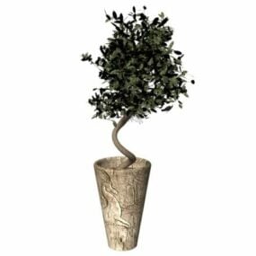Arbre en pot de plantes décoratives modèle 3D