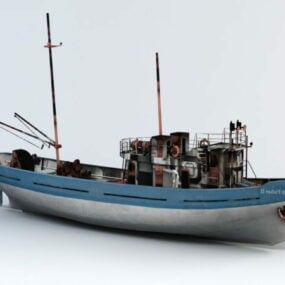 3д модель глубоководного рыболовного судна