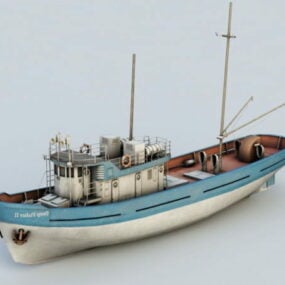 Model 3D łodzi rybackiej głębinowej