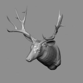 3D model zvířete s jelení hlavou