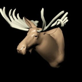 鹿の頭の彫刻 3D モデル
