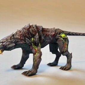 Con chó săn địa ngục Rigged mô hình 3d