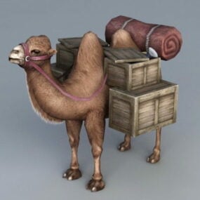 Modello 3d del cammello da viaggio nel deserto
