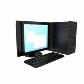 Μαύρο ηλεκτρονικό πληκτρολόγιο τρισδιάστατο μοντέλο