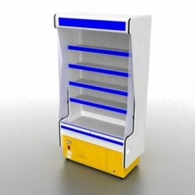 Mô hình 3d tủ lạnh trưng bày món tráng miệng