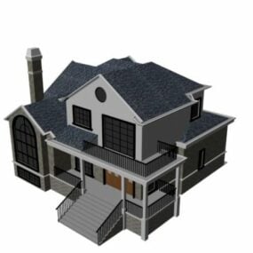 3д модель отдельно стоящего жилого дома