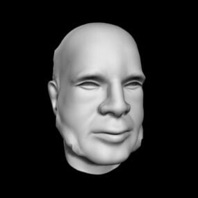 Modelo 3d detallado del personaje de cabeza de hombre