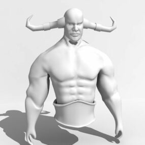Diabeł z rogiem Model 3D