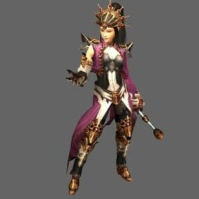 3д модель персонажа-волшебника Diablo III, женский