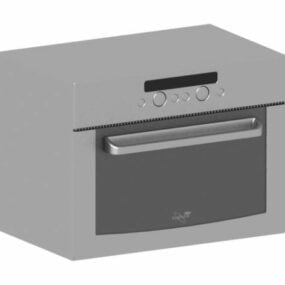 Modelo 3d de forno de microondas com controle digital