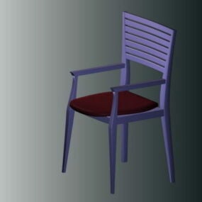 כיסא אוכל עם זרועות דגם תלת מימד