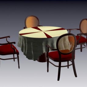 Esstisch- und Stuhlsets 3D-Modell