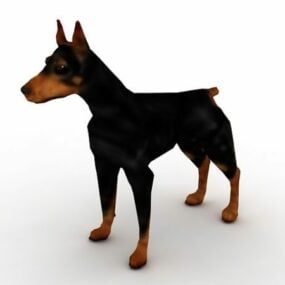 نموذج حيوان كلب الدوبرمان ثلاثي الأبعاد