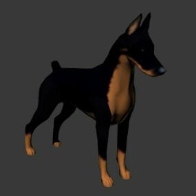 ドーベルマンピンシャー犬3Dモデル