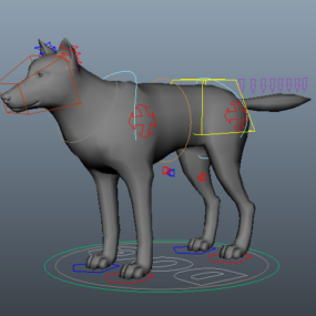 動物犬リグ3Dモデル