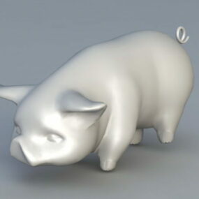 דגם תלת מימד של חיות חזיר ביתי