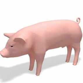 飼いならされた豚 Lowpoly 3dモデル