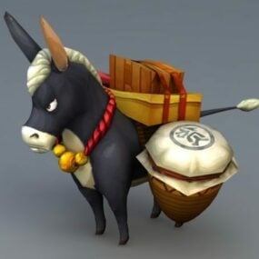 Donkey Carrying Cargo 3d model