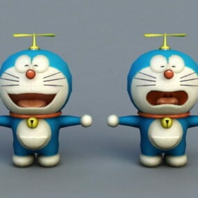 Doraemon tecknad 3d-modell