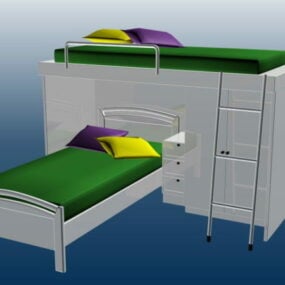 Dormitory Bed Furniture 3d model