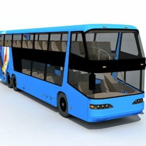 نموذج حافلة ذات طابقين ثلاثي الأبعاد