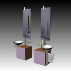 双水槽浴室柜3d模型