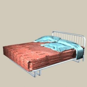 Double Size Iron Bed 3d model