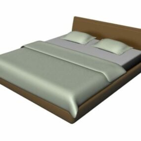 Double Size Platform Bed 3d model