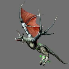 Modello 3d di animazione volante del drago