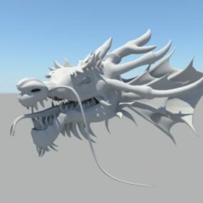 Escultura de dragón chino oriental modelo 3d