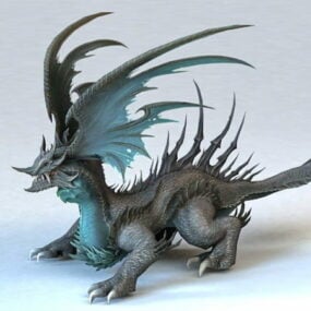 Дракон монстр Rigged и анимированная 3d модель