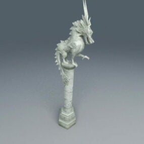 Dragon Pillar Statue 3d model