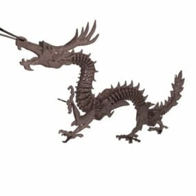 Animal sculpté en bois de dragon modèle 3D