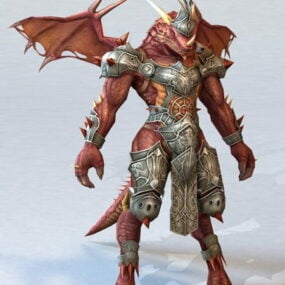 ドラゴンキンの男性戦士3Dモデル
