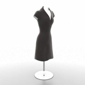 Keski-ikäinen nainen musta mekko 3d-malli