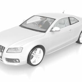 Mô hình 3d xe Audi màu trắng