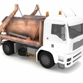 垃圾箱运输卡车3d模型