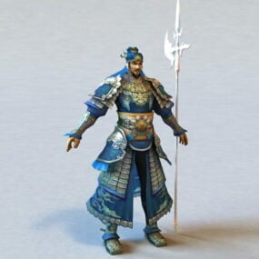 Dynasty Warrior Rigged 3d modell