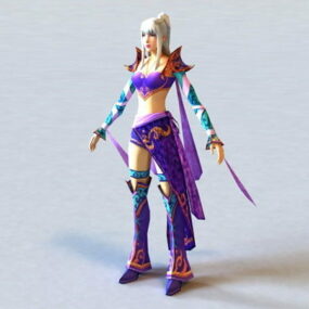 Modelo 3d del personaje femenino de Dynasty Warriors