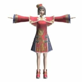 Modello 3d del personaggio di Dynasty Warriors Beauty Da Qiao