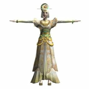 Hanedan Savaşçıları Kadın Şair Cai Wenji 3D model
