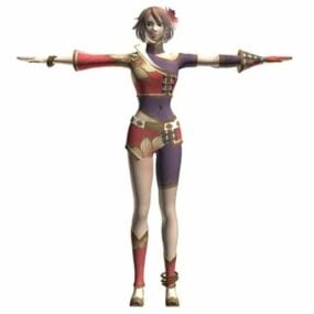 Modello 3d del personaggio femminile di Dynasty Warriors