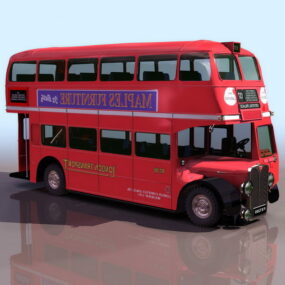 Mô hình 3d xe buýt hai tầng đời đầu