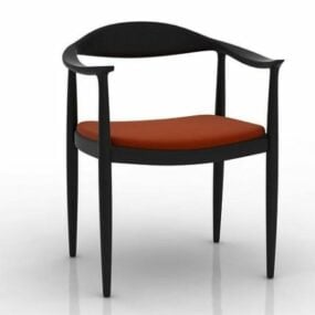 Loketní židle Dřevěná jídelní židle Nábytek 3D model