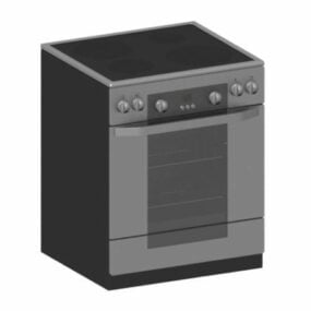 Electric Baking Oven With Stove 3d model